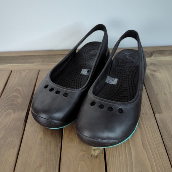 CROCS Shoes - Crocs Black Slingback Skylar Flats SZ 6